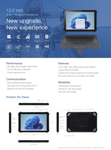 Emdoor Info. 5G 2in1 Rugged Notebook EM-I22J