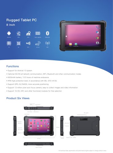 Emdoor Info. Android 10 Rugged Tablet EM-Q81