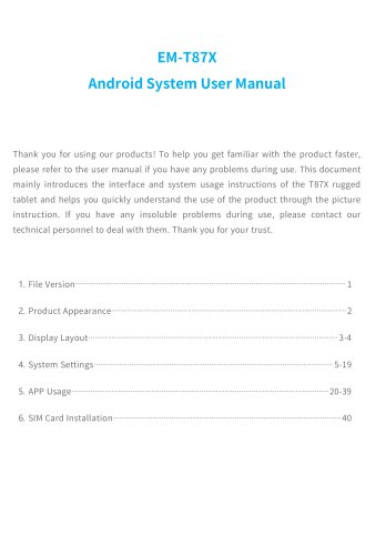 Emdoor Info. EM-T87X Rugged Tablet PC User Manual