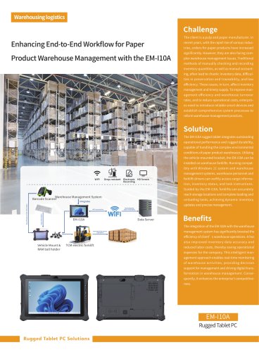 Enhancing End-to-End Workflow for Paper Product Warehouse Management with the EM-I10A