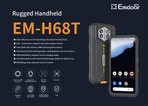 Rugged PDA EM-H68T:Excellence honed for demands