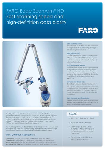 Tech sheet - FARO Edge ScanArm HD