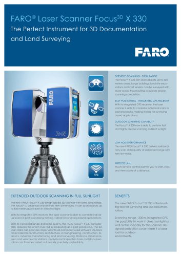 Tech sheet - FARO Laser Scanner Focus3D X 330