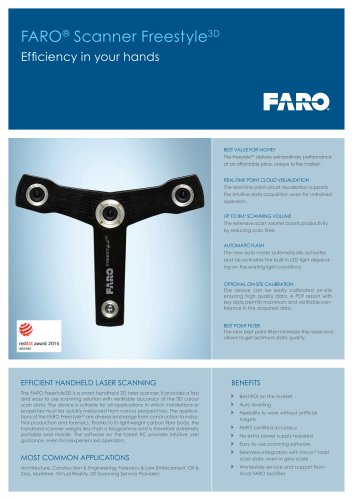 Tech sheet - FARO Scanner Freestyle 3D