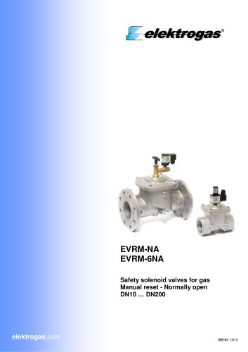 EVRM-NA -6NA Safety solenoid valves for gas manual reset - Normally Open