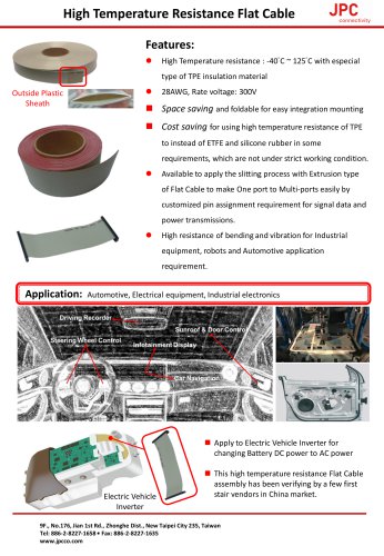 JPC Flat cable for high temperature