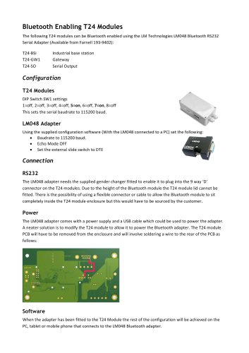 Bluetooth Enabling T24 Modules