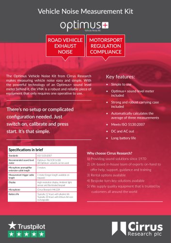 Vehicle Noise Measurement Kit