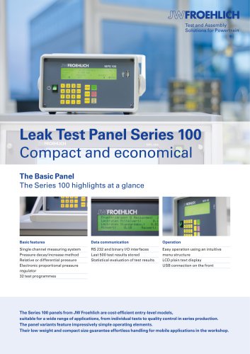 Leak test panels Series 100