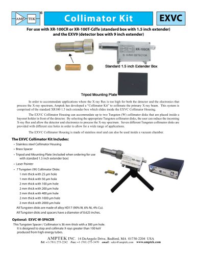 XR-100 Collimator Kit Specifications