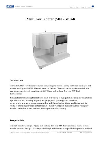 GBB-R Melt Flow Indexer (MFI) (20250527)