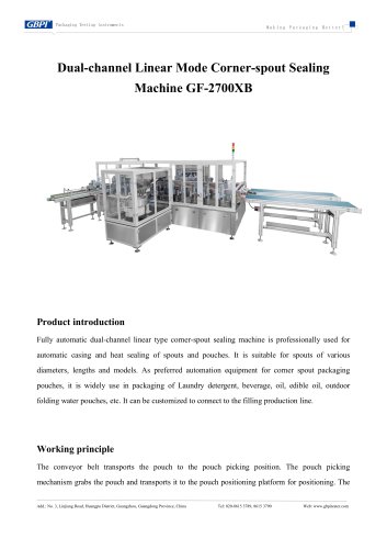 GF-2700XB Dual-channel linear mode corner-spout sealing machine A0 (20250604) 2026.7.21