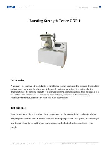 GNP-1 Bursting Strength Tester  2025.7.17