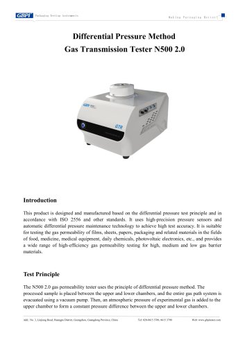 N500 2.0 Differential Pressure Method Gas Transmission Tester Introduction A3(20251031)