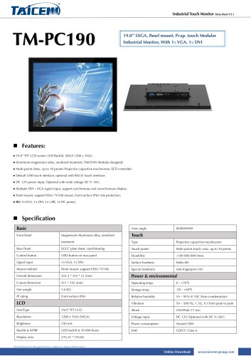 TAICENN/Industrial monitor/TM-PC190