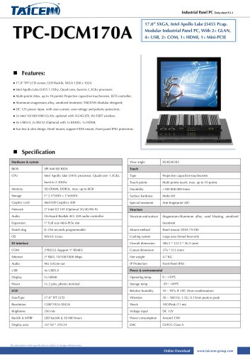 TAICENN/Panel PC/TPC-DCM170A