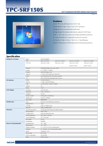 TAICENN/Panel PC/TPC-SRF150S0