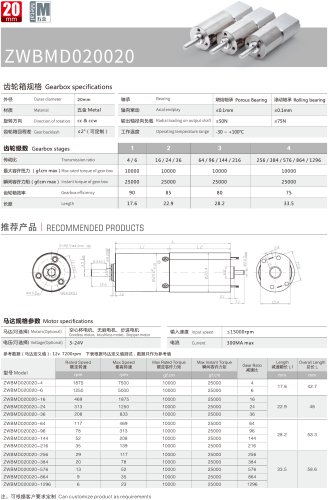 24V DC Gear Motor 20MM MD