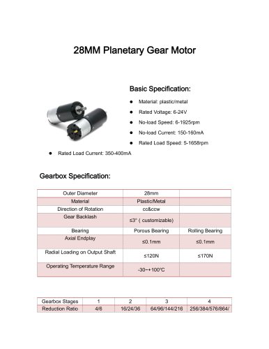 DC motor datesheet 28mm 5-1500rpm,0-10Nm,12v,24v,3v,9v