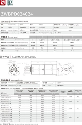 High Torque Motor 24MM PD