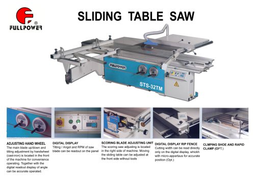 Sliding Table Saw STS 26TM / STS 32TM / STS 38TM