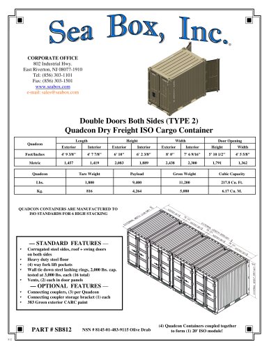 Quadcon (Type 2) Dry Freight Container 6' 10"