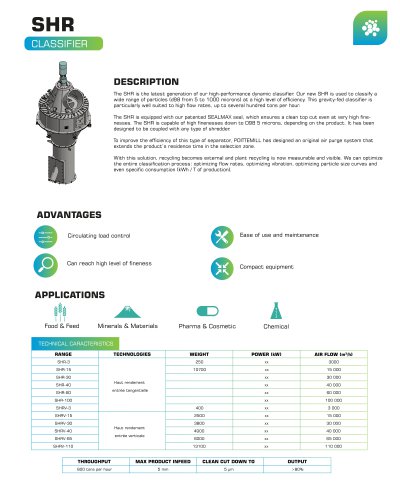 Classifier high-efficiency SHR