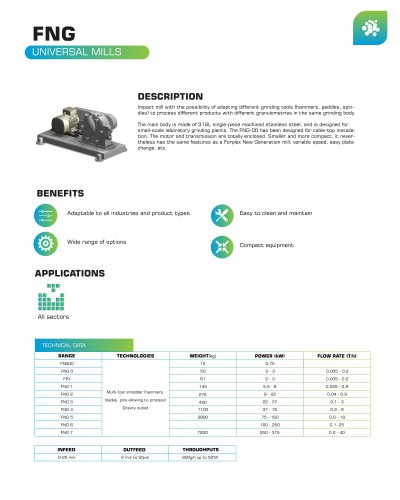 Universal Mills FNG Forplex - product sheet