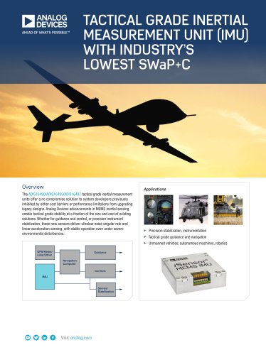 ADIS16490 / ADIS16495 / ADIS16497: Tactical Grade Inertial Measurement Unit (IMU) with Industry's Lowest SWaP+C