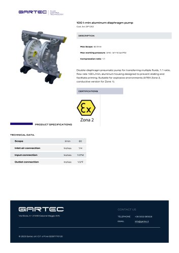 100 l-min aluminum diaphragm pump