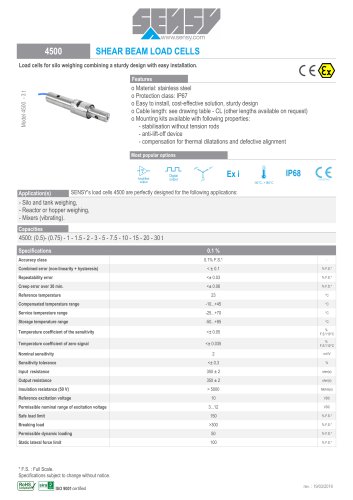 4500 : SHEAR BEAM LOAD CELLS