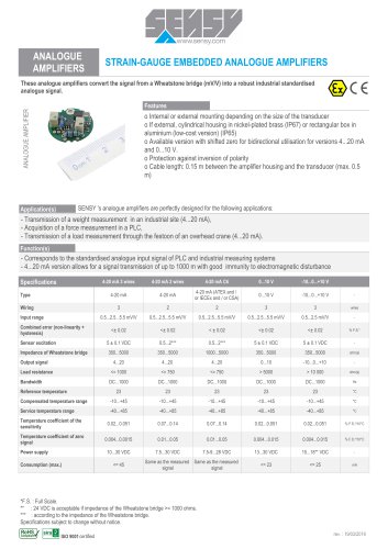 ANALOGUE AMPLIFIERS : STRAIN-GAUGE EMBEDDED ANALOGUE AMPLIFIERS