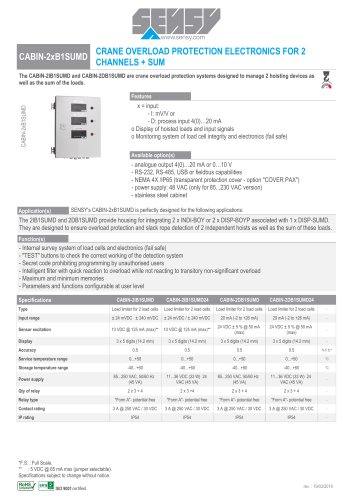 CABIN-2xB1SUMD : CRANE OVERLOAD PROTECTION ELECTRONICS FOR 2 CHANNELS + SUM