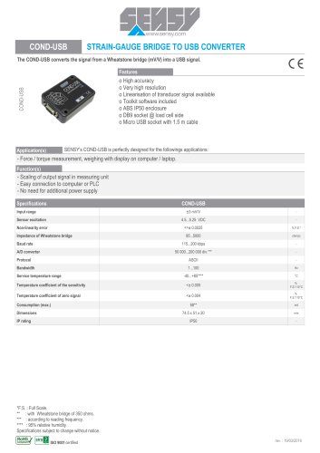 COND-USB : TRAIN-GAUGE BRIDGE TO USB CONVERTER