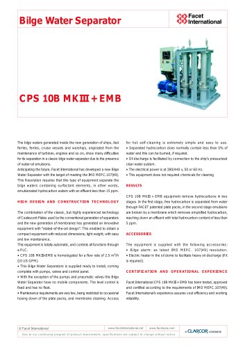 CPS 10B MKIII + EMB Bilge Water Separator