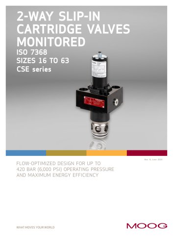 2-WAY SLIP-IN CARTRIDGE VALVES MONITORED CSE series