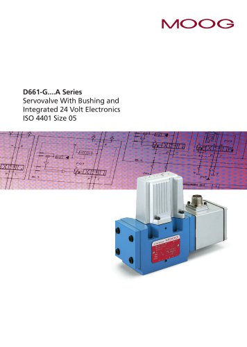 D661-G...A Series Servo Valve with Bushing and Integrated 24 Volt Electronics ISO 4401Size 05