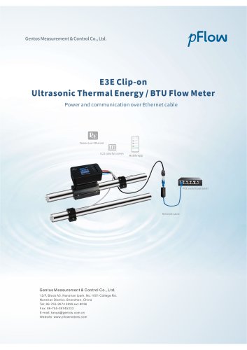 E3E Clip-on Ultrasonic Thermal Energy / BTU Flow Meter Power and communication over Ethernet cable