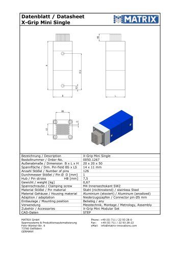 X-GRIP MINI Single Modul Datasheet