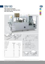 SM80 horizontal case packer for shipping cases with side loading