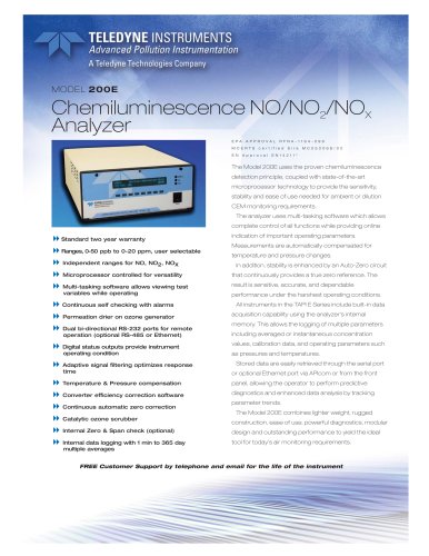 Analyzers for Nitrogen Compounds 200E