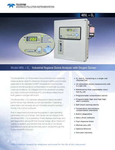 Model 465L + O2 Industrial Hygiene Ozone Analyzer with Oxygen Sensor