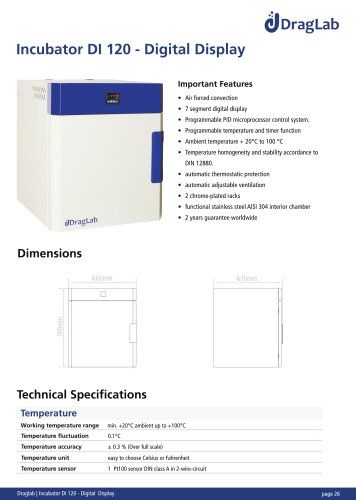 Incubator DI 120 - Digital Display