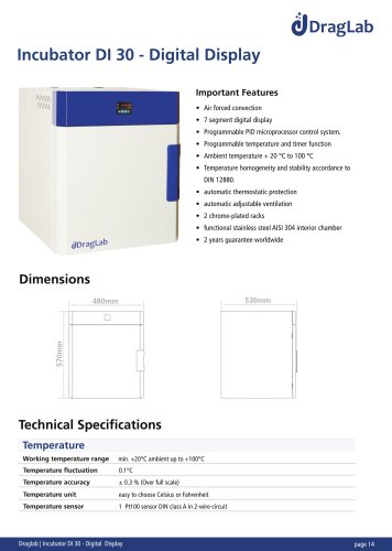 Incubator DI 30 - Digital Display