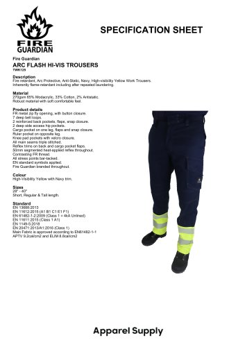 ARC FLASH HI-VIS TROUSERS - TWK125