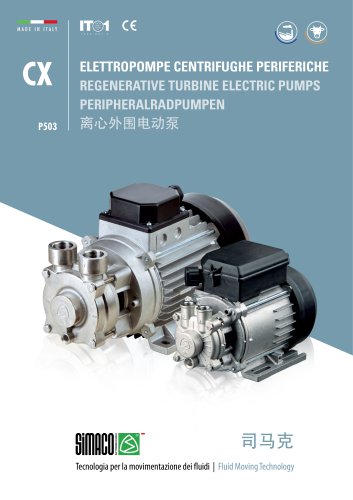 CX P513_P503 Stainless Steel - Rigenerative turbine electric pumps