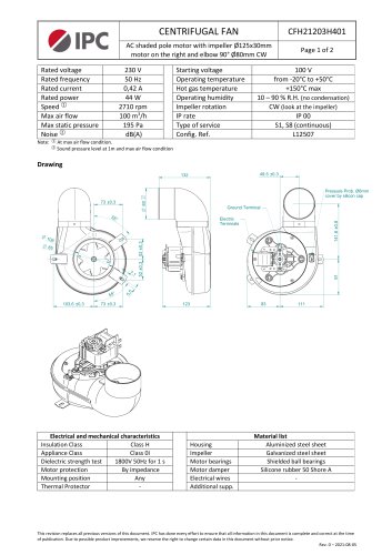 CENTRIFUGAL FAN CFH21203H401