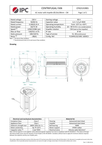 CENTRIFUGAL FAN CFX2131901