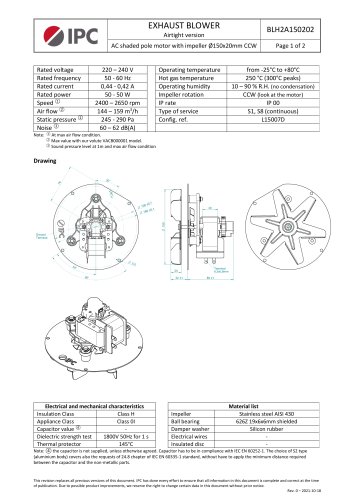 EXHAUST BLOWER BLH2A150202