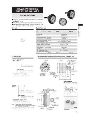 SMALL PRECISION PRESSURE GAUGES